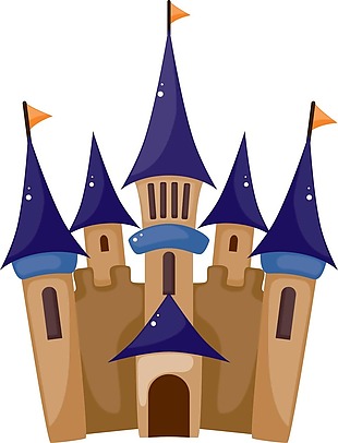 卡通动画城堡png元素素材