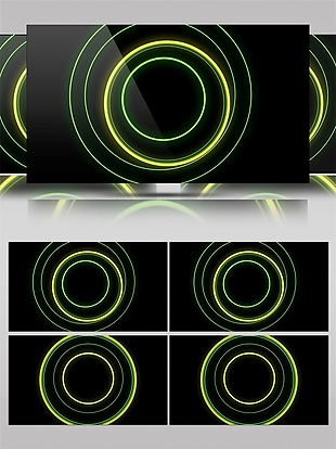 黄色光线圆环组合高清视频素材