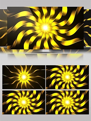 金色圆弧太阳花视频素材高清