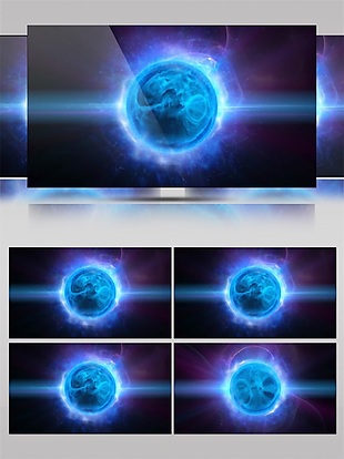 蓝色科技发光球高清视频素材