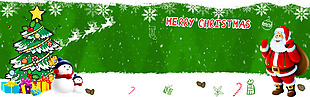 绿色圣诞节日banner背景