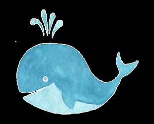 蓝色鲸鱼卡通透明素材