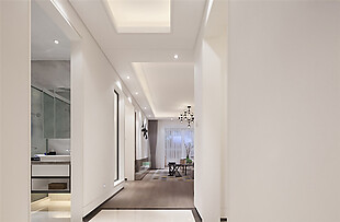 现代时尚客厅白色壁灯室内装修效果图