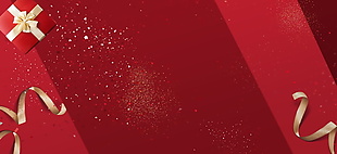 红色圣诞主题banner背景