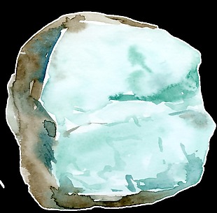 蓝色石头卡通透明素材