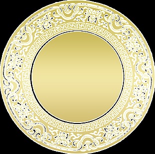 金色圆盘透明素材