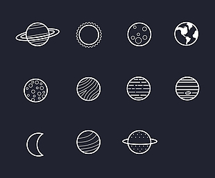 11枚太阳系行星的图标