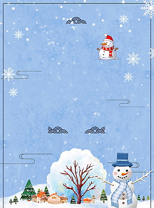精美冬季雪人海报背景素材