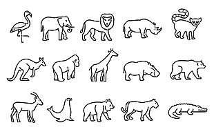 15个动物园动物图标