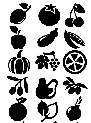 30种水果蔬菜和美食图标
