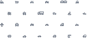 36款黑白线条交通工具图标icon