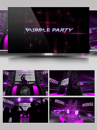 紫色风格大屏幕聚会ae模板