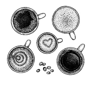 咖啡图案咖啡豆的图标