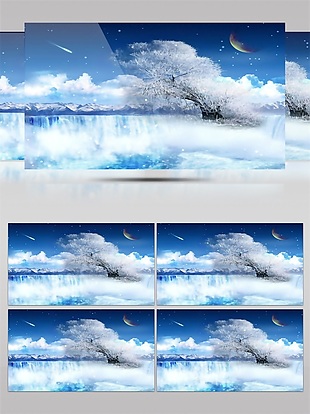 蓝天白云冰川高清视频素材
