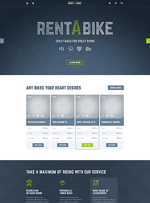 大气的国外精美的自行车共享单车网站首页