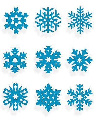 雪花矢量素材蓝色冬日设计元素装饰图案集合
