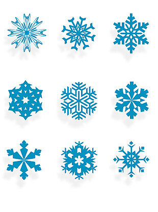 冬日矢量元素蓝色雪花装饰图案设计素材集合