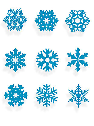 矢量元素蓝色雪花装饰素材冬天设计图案集合