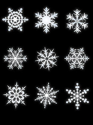 雪花矢量素材冬天设计元素装饰图案集合
