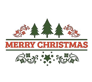 创意圣诞树节日字体元素