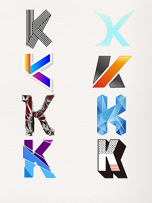 K艺术字logo元素图标素材