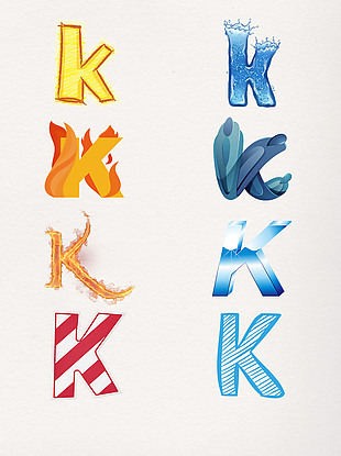Klogo艺术字元素k商标图案图标
