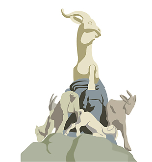 广州地标标志性五羊雕塑图标元素