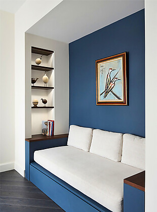 简约客厅时尚沙发蓝色背景装修效果图