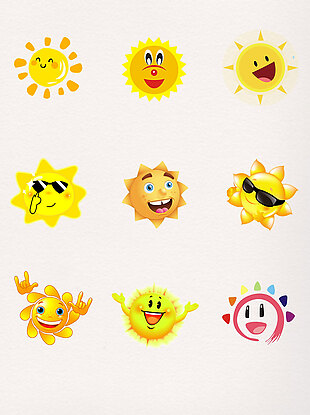 卡通手绘太阳表情包素材