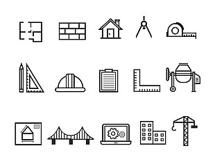 15个建筑架构的图标