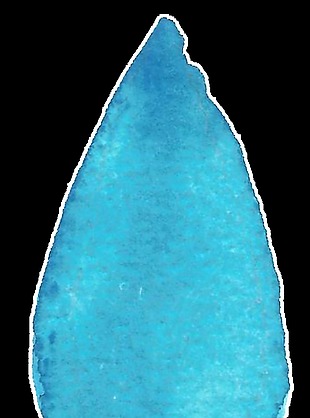水彩画宝蓝水滴装饰素材
