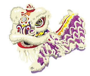 中国传统舞狮png元素