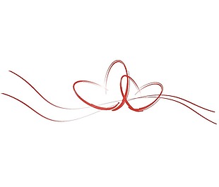 创意爱情红色线条png元素