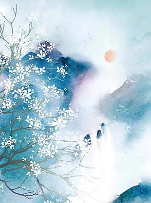 水墨中国风花朵海报背景素材