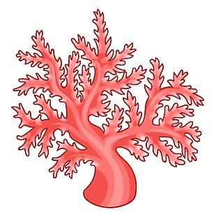 红色创意剪纸树木png元素