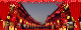红色喜庆春节banner背景