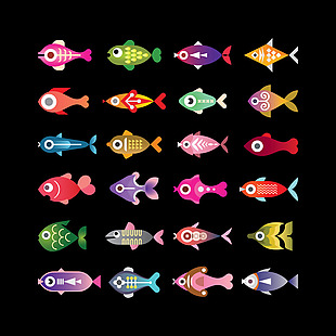 24款鱼造型icon素材
