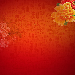 中式牡丹花朵新年主图背景
