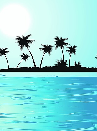 海岛椰树背景装饰