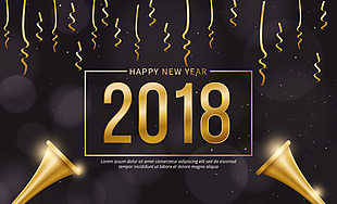 金色和黑色2018新年背景