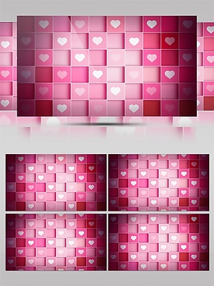粉色爱心格子高清视频素材