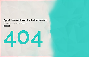 蓝色简约404错误提示界面