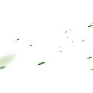 手绘绿叶漂浮元素