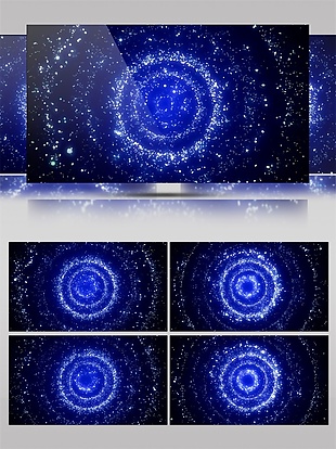 蓝色光感粒子圆环高清视频素材