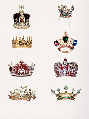 一组华丽的皇冠图案
