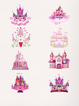 8款好看粉色城堡素材