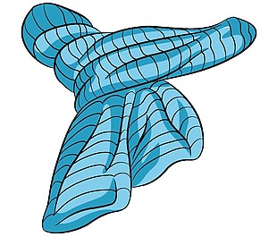 蓝色创意围巾png元素