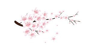 清新粉色花枝樱花装饰元素