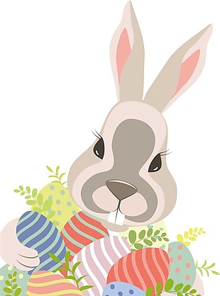 卡通兔子动物图案png素材