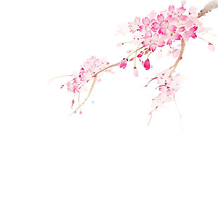 清新粉色渐变花瓣樱花装饰元素